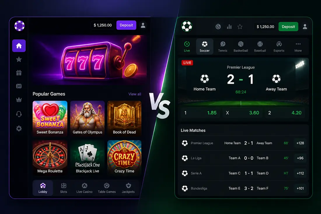 Diferencias entre casino y apuestas deportivas